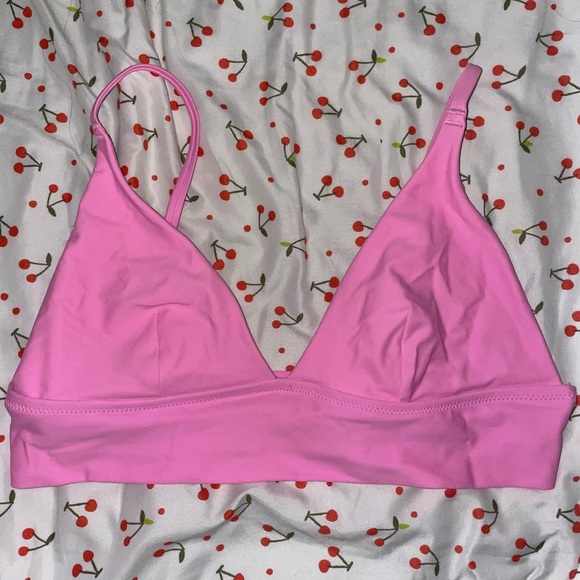 aerie Other - Aerie Pink Longline Triangle Bikini Top